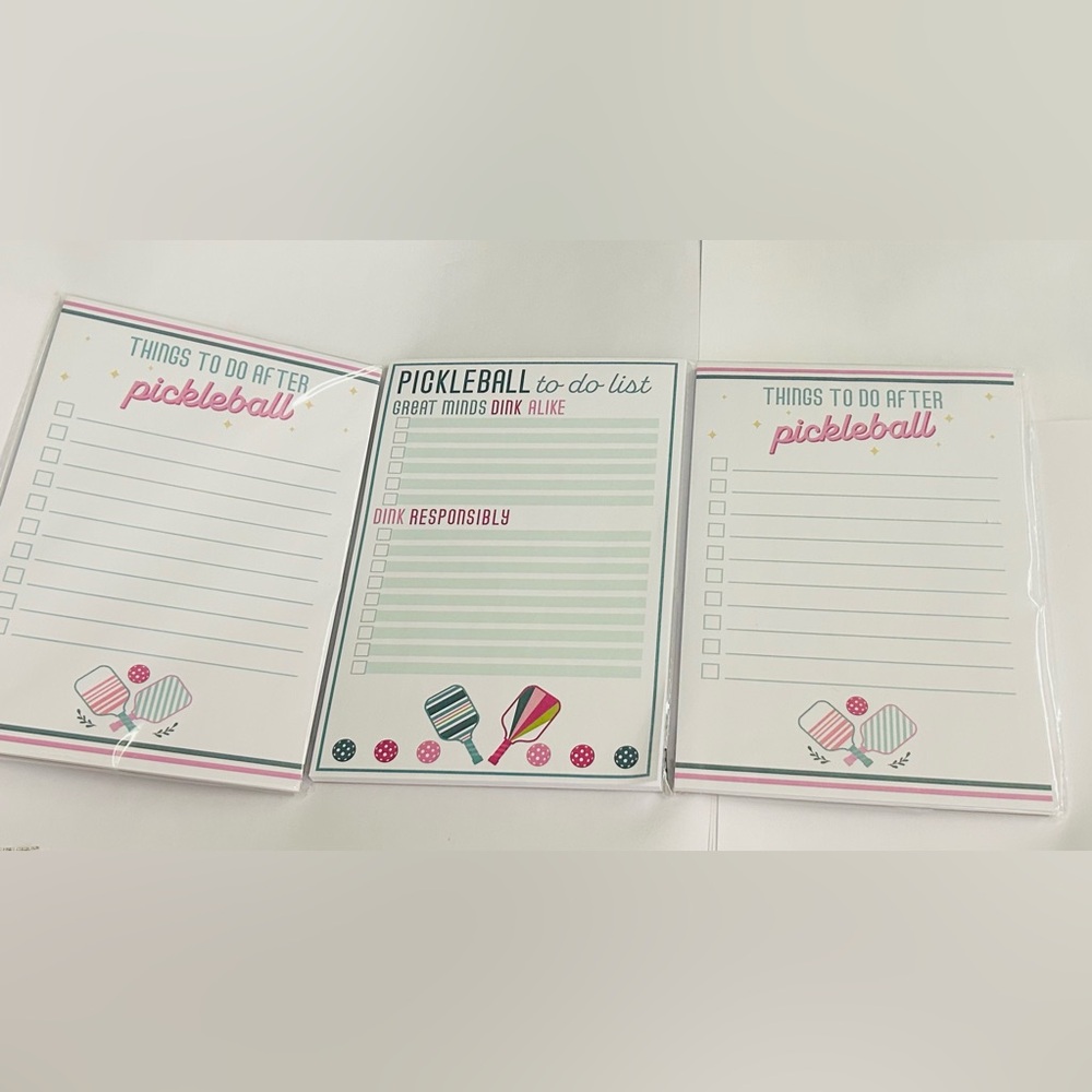 New 3 Pickleball Pads "To Do List" "Things To Do After Pickleball" 50 Pages